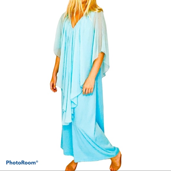 Vintage Dresses & Skirts - Vintage Skyblue Maxi Dress